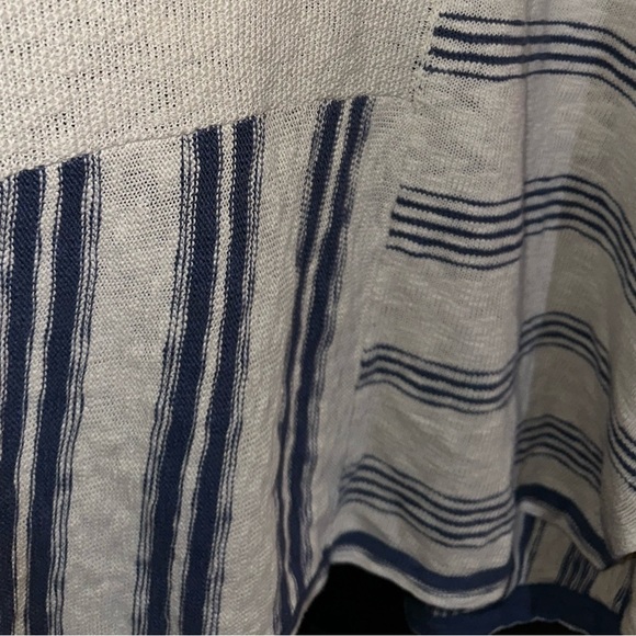 J. Jill Pure 100% Cotton Knit Oversized Boho Striped Open 3/4 Sleeves Cardigan S - Picture 8 of 9